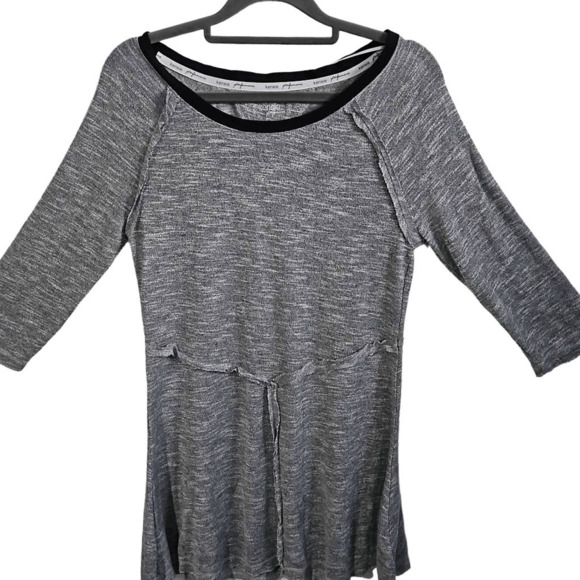 Kensie Girls Size M Bateau Neck Long Sleeve Dress Grey Casual Basic Exposed Hem - Picture 3 of 5